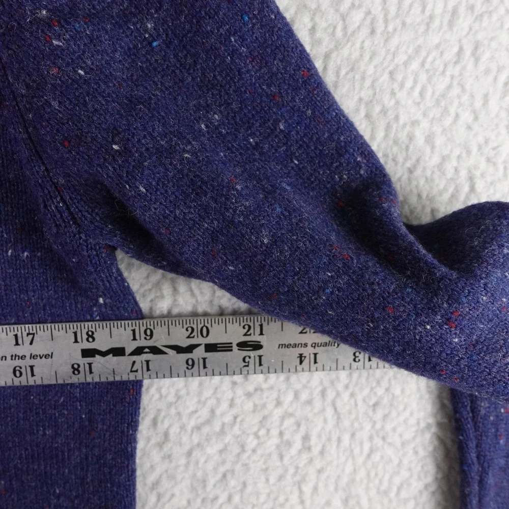 Taylor Stitch Mens Blue Donegal Baby Yak Wool Crewneck Sweater‎ Elbow Patches